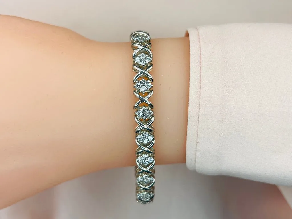 X Quad Diamond Bracelet with 1.04 ct.(finished) 1.25mm