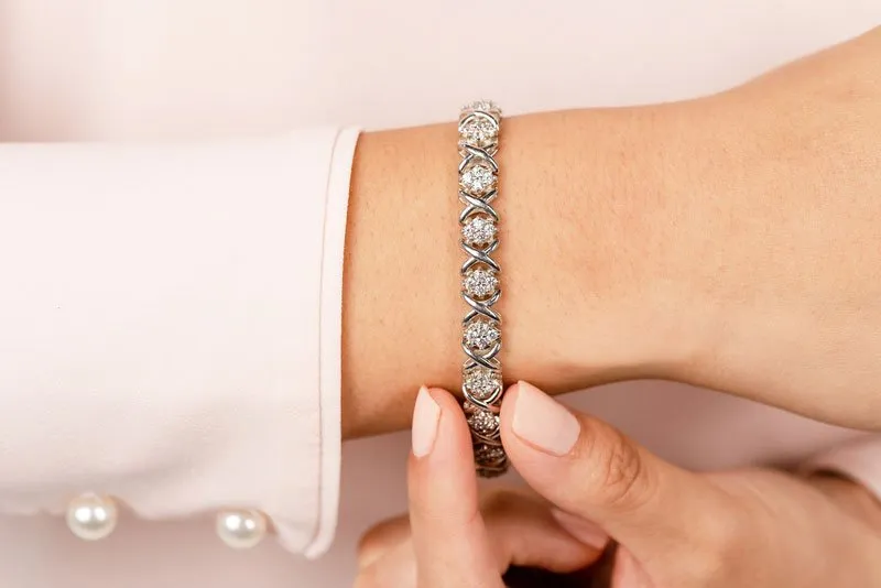 X Quad Diamond Bracelet with 1.04 ct.(finished) 1.25mm