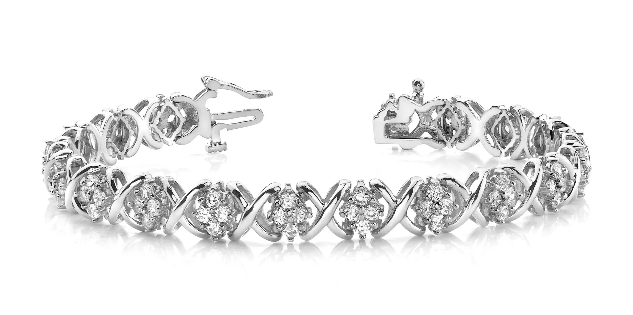X Quad Diamond Bracelet with 1.04 ct.(finished) 1.25mm